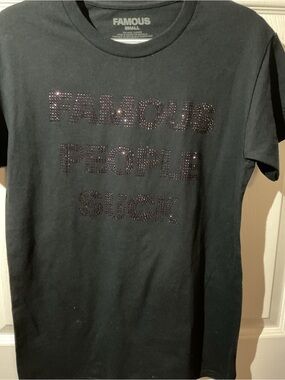 Black Short Sleeve Tee with Studded Logo